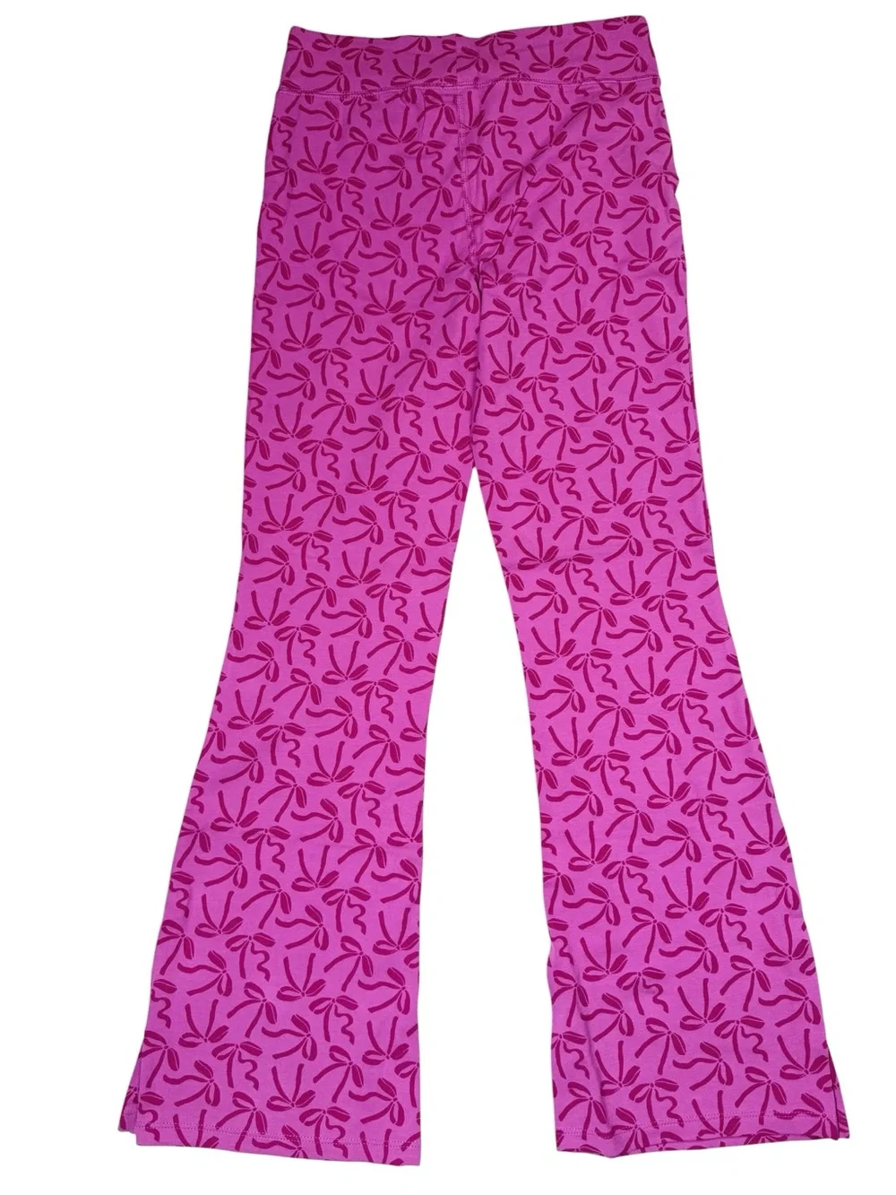 NWT New Gap Girl's Stretch Jersey Flare Leggings In Bow Print Size XL (12)